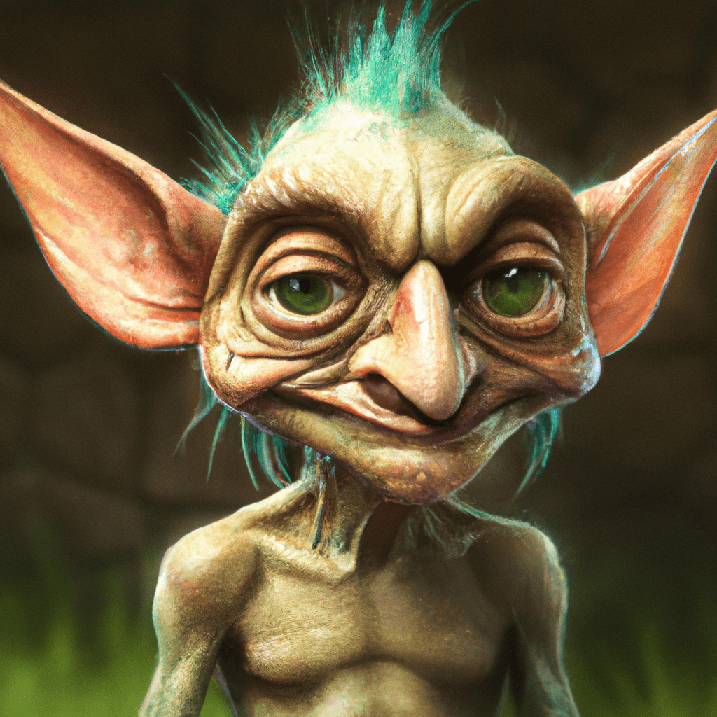 crazy goblin, wild goblin, realistic, photo, high resolution, trending in artstation