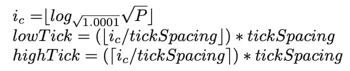 Converting a price to a tick that can be initialized